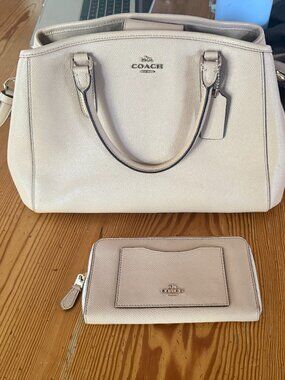 Nude Coach Carryall with Wallet and Dust Bag